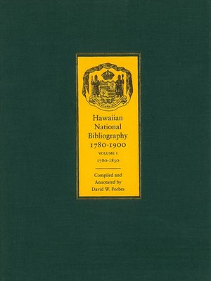 cover image of Hawaiian National Bibliography, 1780-1900, Volume 2